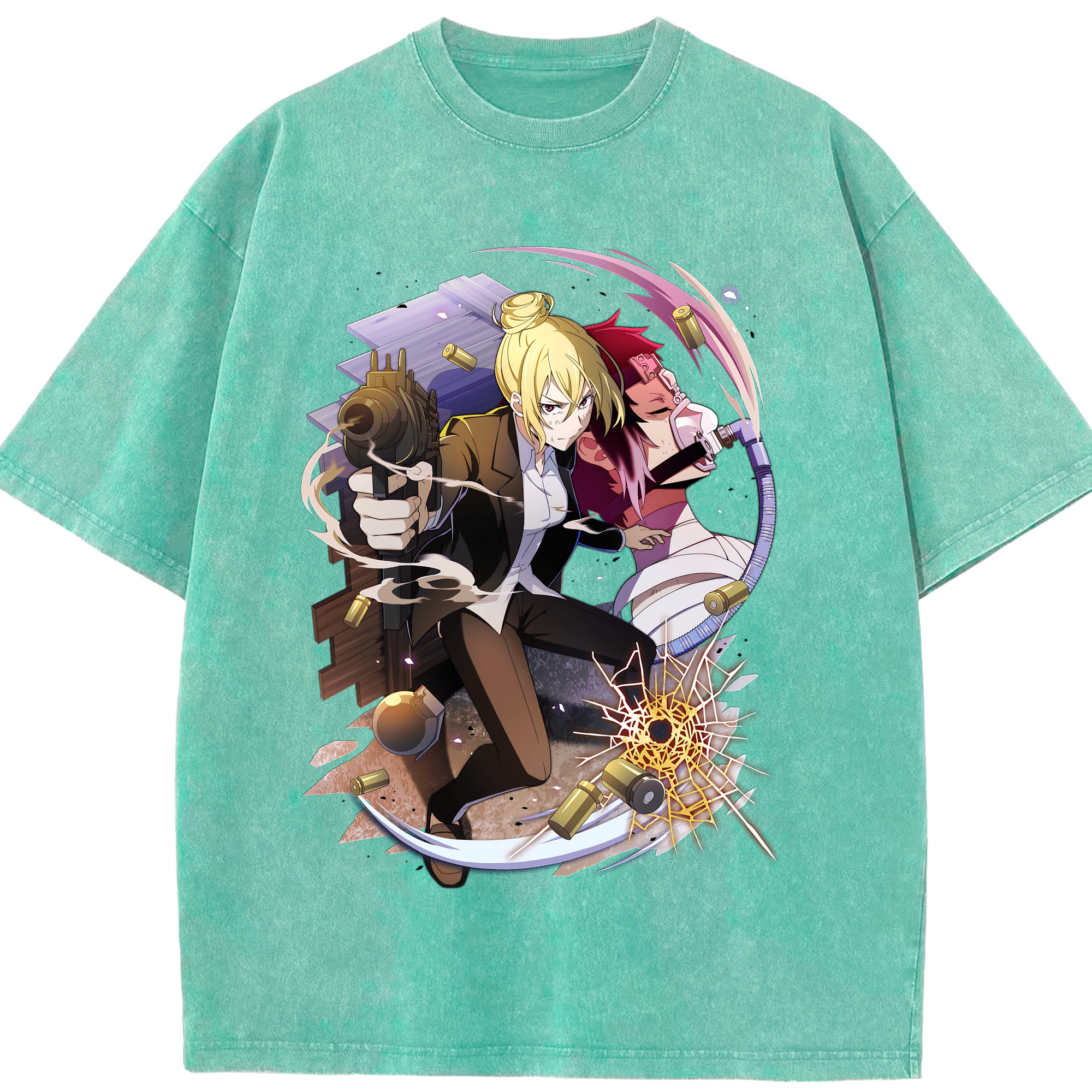 （画像用） 文豪ストレイドッグス Bungo Stray Dogs 綿100% ヴィンテージ風 半袖Tシャツ（フロントプリント）